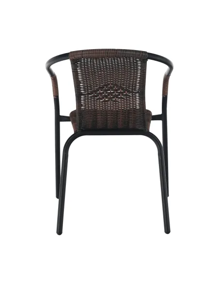 Scaun stivuibil DOREN, living/terasă, 53x72x63 cm, Răchită sintetică și metal | MobilaOK