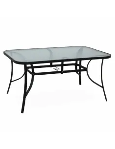 Masă Dining PASTER pentru Grădină, 150x90 cm, Sticlă Securizată/Oțel | MobilaOK