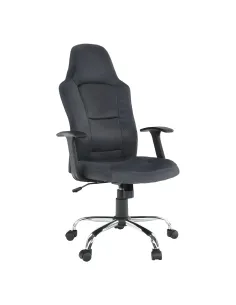 Fotoliu VAN, birou, 62.5x61x116-126 cm, textil gri/bază cromată | MobilaOK