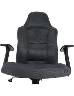 Fotoliu VAN, birou, 62.5x61x116-126 cm, textil gri/bază cromată | MobilaOK 2