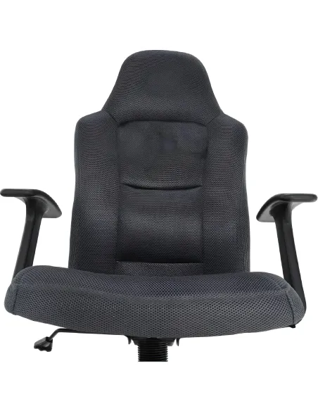 Fotoliu VAN, birou, 62.5x61x116-126 cm, textil gri/bază cromată | MobilaOK