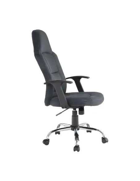Fotoliu VAN, birou, 62.5x61x116-126 cm, textil gri/bază cromată | MobilaOK