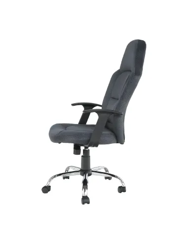 Fotoliu VAN, birou, 62.5x61x116-126 cm, textil gri/bază cromată | MobilaOK