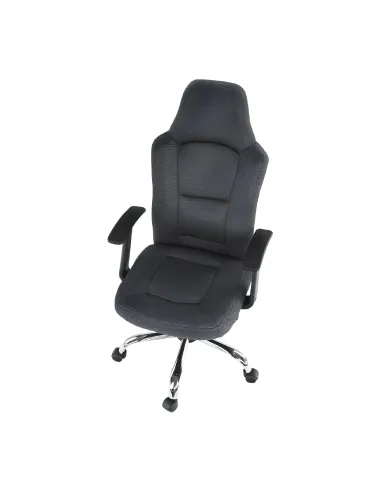 Fotoliu VAN, birou, 62.5x61x116-126 cm, textil gri/bază cromată | MobilaOK