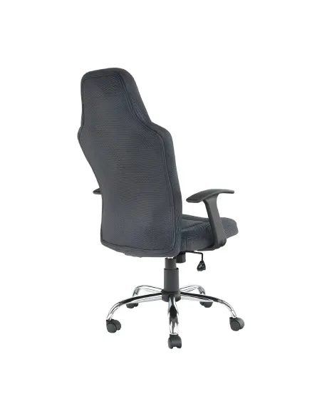 Fotoliu VAN, birou, 62.5x61x116-126 cm, textil gri/bază cromată | MobilaOK
