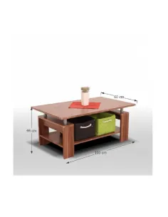 Măsuță cafea ROKO, living, 100x60x44 cm, MDF și metal | MobilaOK 2
