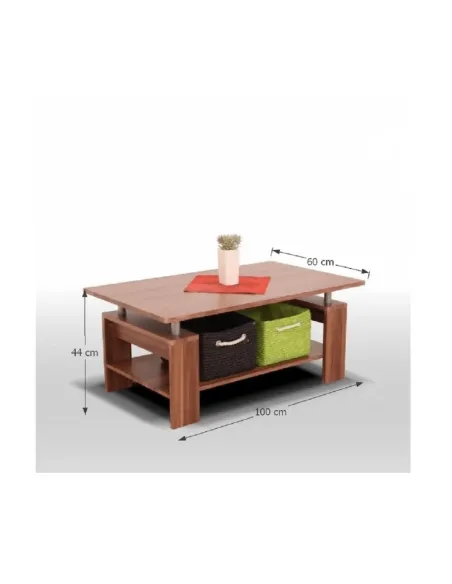 Măsuță cafea ROKO, living, 100x60x44 cm, MDF și metal | MobilaOK