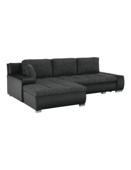 Colţar TRAMP, dormitor, 257x180x83 cm, textil si piele ecologică | MobilaOK