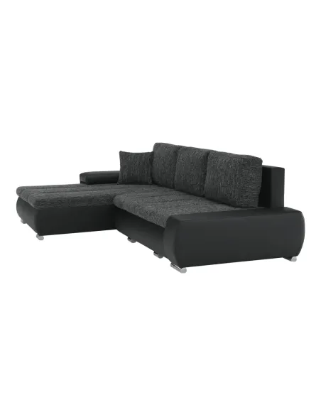 Colţar TRAMP, dormitor, 257x180x83 cm, textil si piele ecologică | MobilaOK