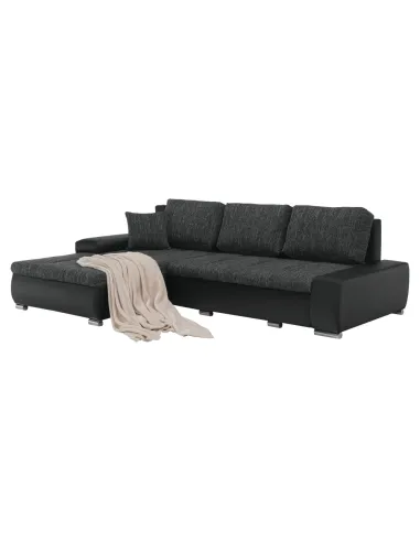 Colţar TRAMP, dormitor, 257x180x83 cm, textil si piele ecologică | MobilaOK