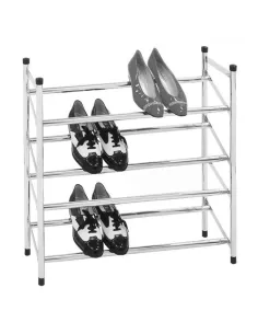 Dulap încălţăminte DITA, 4 rânduri, crom, 62-110x23x67 cm, metal cromat | MobilaOK