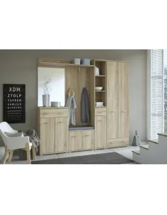 Dulap MARIO NEW TYP A pentru hol, 60.2x201.5x30.6 cm, PAL melaminat | MobilaOK 2