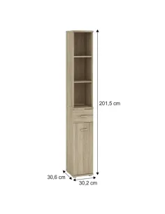 Comodă MARIO NEW TYP B+C hol, 30.2x201.5x30.6 cm, PAL melaminat stejar sonoma | MobilaOK 2