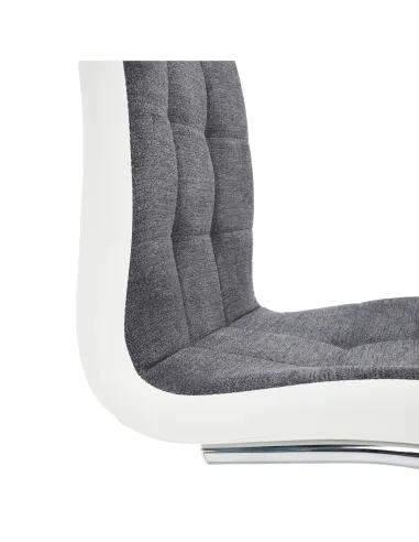 Scaun bucătărie SALOMA NEW, bucătărie, 42x105x56.5 cm, textil gri/piele ecologică albă/crom | MobilaOK