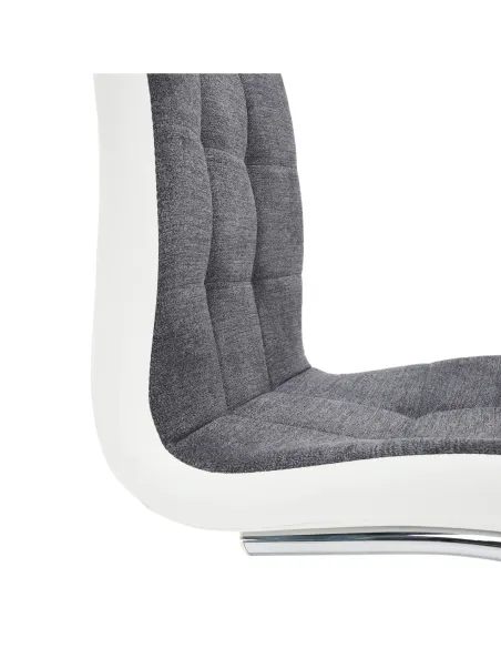 Scaun bucătărie SALOMA NEW, bucătărie, 42x105x56.5 cm, textil gri/piele ecologică albă/crom | MobilaOK