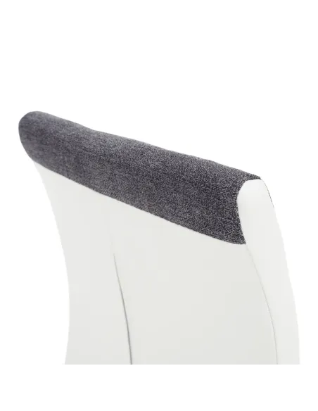Scaun bucătărie SALOMA NEW, bucătărie, 42x105x56.5 cm, textil gri/piele ecologică albă/crom | MobilaOK