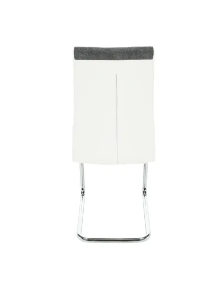 Scaun bucătărie SALOMA NEW, bucătărie, 42x105x56.5 cm, textil gri/piele ecologică albă/crom | MobilaOK