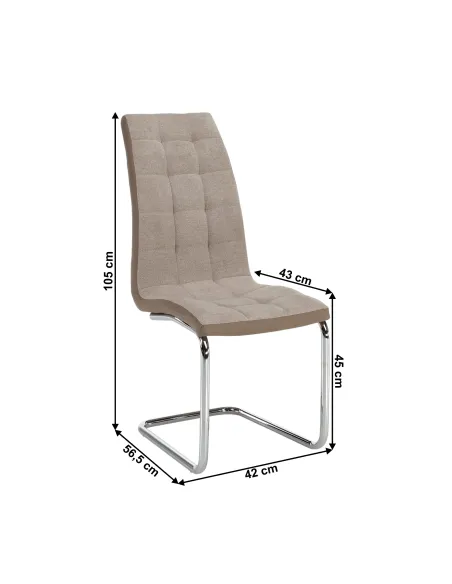 Scaun Dining SALOMA NEW, living/dining, 42x56.5x105 cm, textil/piele eco, crom | MobilaOK