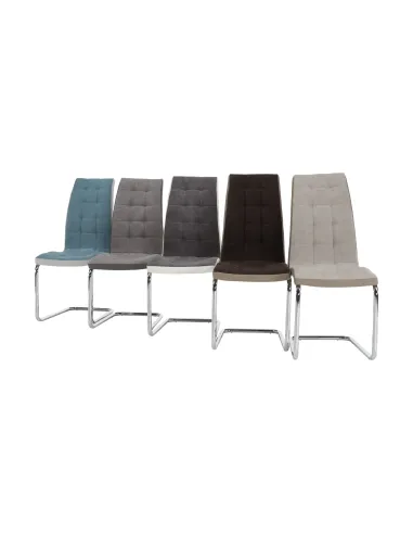 Scaun Dining SALOMA NEW, living/dining, 42x56.5x105 cm, textil/piele eco, crom | MobilaOK