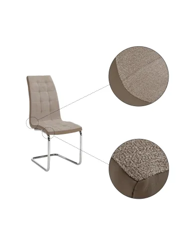 Scaun Dining SALOMA NEW, living/dining, 42x56.5x105 cm, textil/piele eco, crom | MobilaOK