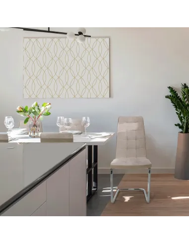 Scaun Dining SALOMA NEW, living/dining, 42x56.5x105 cm, textil/piele eco, crom | MobilaOK