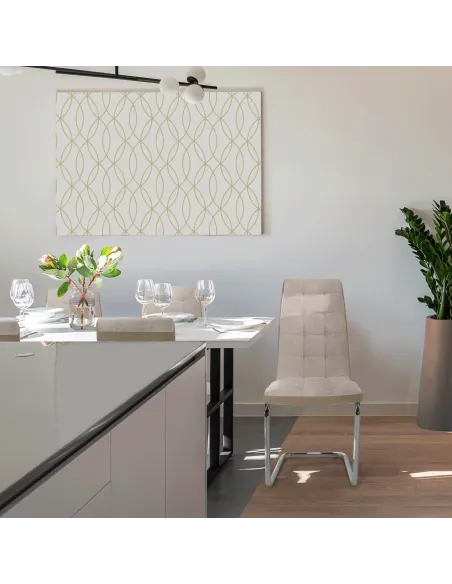 Scaun Dining SALOMA NEW, living/dining, 42x56.5x105 cm, textil/piele eco, crom | MobilaOK