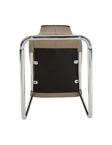 Scaun bucătărie SALOMA NEW, 42x105x56.5 cm, textil maro/piele ecologică bej/crom | MobilaOK