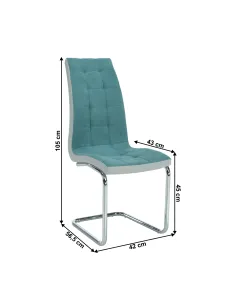 Scaun bucătărie SALOMA NEW, bucătărie, 42x105x56.5 cm, textil mentol/piele ecologică | MobilaOK 2
