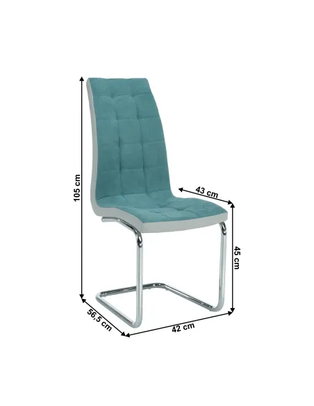 Scaun bucătărie SALOMA NEW, bucătărie, 42x105x56.5 cm, textil mentol/piele ecologică | MobilaOK
