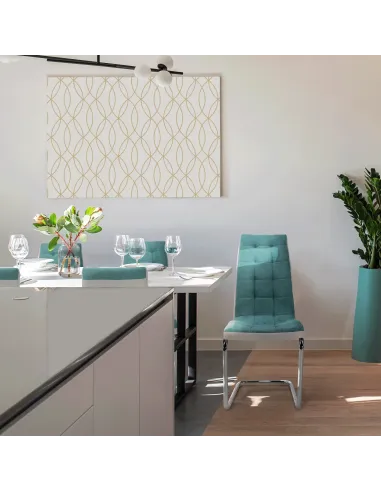 Scaun bucătărie SALOMA NEW, bucătărie, 42x105x56.5 cm, textil mentol/piele ecologică | MobilaOK