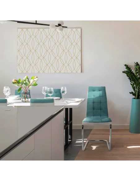 Scaun bucătărie SALOMA NEW, bucătărie, 42x105x56.5 cm, textil mentol/piele ecologică | MobilaOK