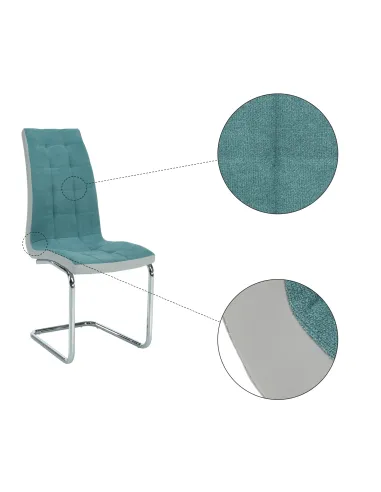 Scaun bucătărie SALOMA NEW, bucătărie, 42x105x56.5 cm, textil mentol/piele ecologică | MobilaOK