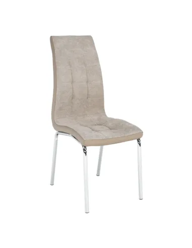 Scaun Dining GERDA NEW, living/sufragerie, 42x58x103 cm, textil/piele eco, crom | MobilaOK