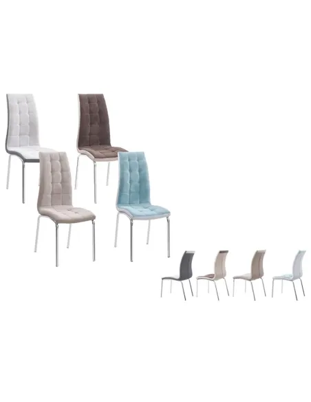Scaun Dining GERDA NEW, living/sufragerie, 42x58x103 cm, textil/piele eco, crom | MobilaOK