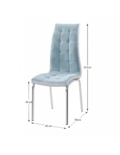 Scaun bucătărie GERDA NEW, 42x103x58 cm, textil/piele ecologică, crom | MobilaOK 2