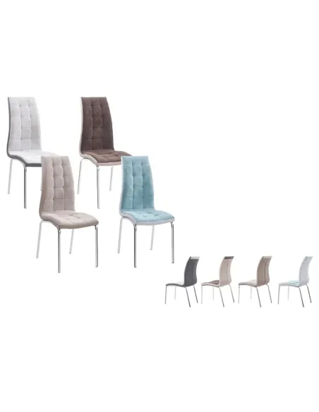Scaun bucătărie GERDA NEW, 42x103x58 cm, textil/piele ecologică, crom | MobilaOK