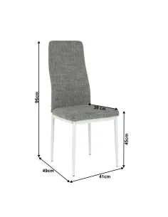 Scaun COLETA NOVA dining 41x49x96 cm textil/metal alb | MobilaOK 2