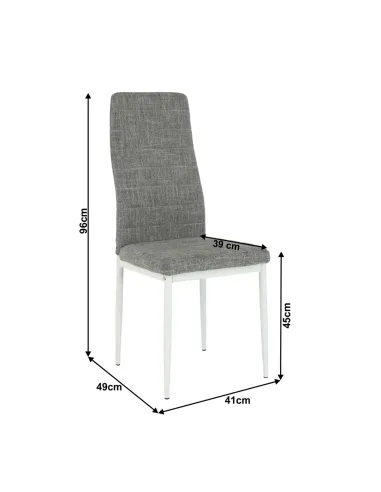 Scaun COLETA NOVA dining 41x49x96 cm textil/metal alb | MobilaOK