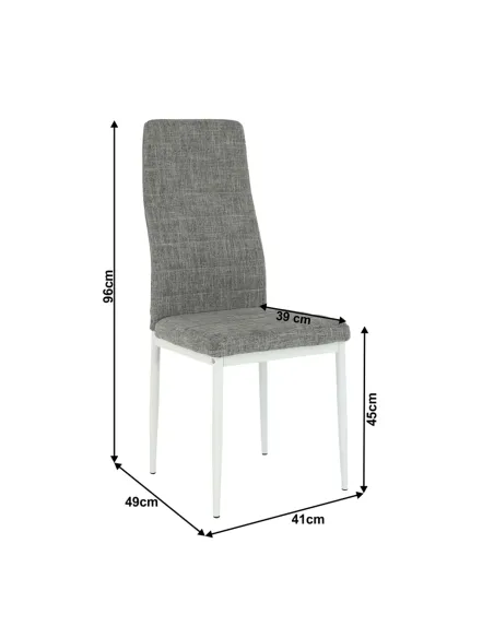 Scaun COLETA NOVA dining 41x49x96 cm textil/metal alb | MobilaOK