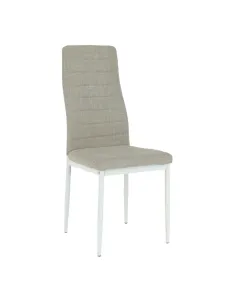 Scaun, COLETA NOVA, dining, 41x49x96 cm, textil bej/metal alb | MobilaOK