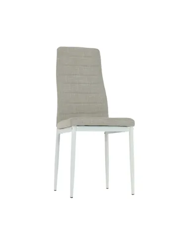 Scaun, COLETA NOVA, dining, 41x49x96 cm, textil bej/metal alb | MobilaOK