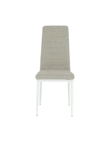 Scaun, COLETA NOVA, dining, 41x49x96 cm, textil bej/metal alb | MobilaOK