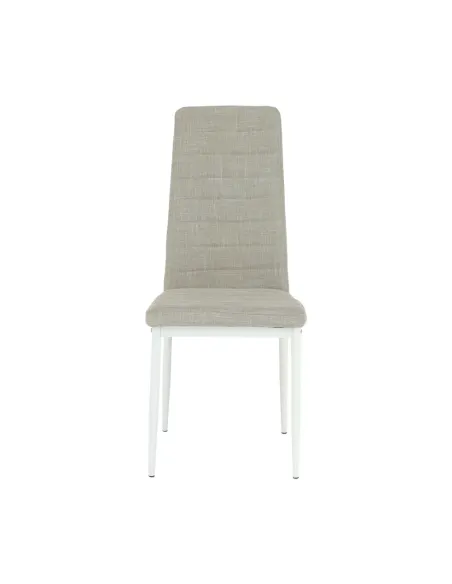 Scaun, COLETA NOVA, dining, 41x49x96 cm, textil bej/metal alb | MobilaOK