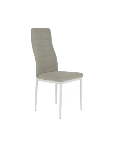 Scaun, COLETA NOVA, dining, 41x49x96 cm, textil bej/metal alb | MobilaOK