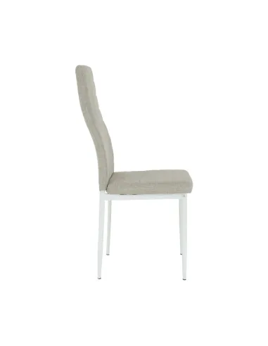 Scaun, COLETA NOVA, dining, 41x49x96 cm, textil bej/metal alb | MobilaOK