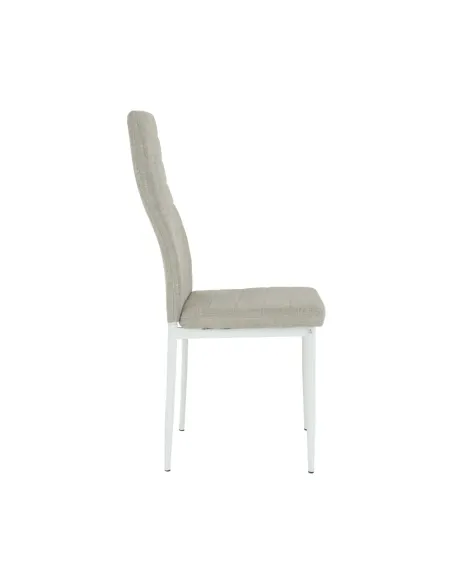 Scaun, COLETA NOVA, dining, 41x49x96 cm, textil bej/metal alb | MobilaOK