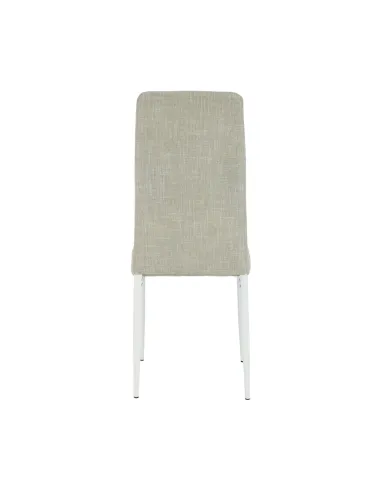 Scaun, COLETA NOVA, dining, 41x49x96 cm, textil bej/metal alb | MobilaOK