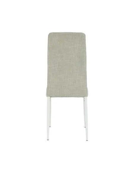 Scaun, COLETA NOVA, dining, 41x49x96 cm, textil bej/metal alb | MobilaOK