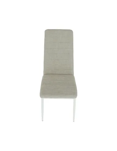Scaun, COLETA NOVA, dining, 41x49x96 cm, textil bej/metal alb | MobilaOK