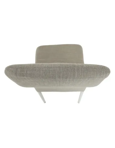 Scaun, COLETA NOVA, dining, 41x49x96 cm, textil bej/metal alb | MobilaOK